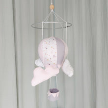 Load image into Gallery viewer, Κρεμαστό παιχνίδι μόμπιλε με αερόστατο, ροζ- λευκό- μωβ. Little items