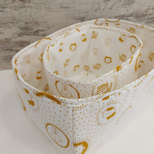 Φόρτωση εικόνας στο εργαλείο προβολής Συλλογής, Υφασμάτινα καλαθάκια 2 τμχ, ώχρα με ζωάκια