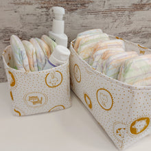 Φόρτωση εικόνας στο εργαλείο προβολής Συλλογής, Υφασμάτινα καλαθάκια 2 τμχ, ώχρα με ζωάκια