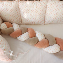 Φόρτωση εικόνας στο εργαλείο προβολής Συλλογής, Σετ φουσκωτή πάντα κούνιας 240 εκ και πλεξούδα, flowers/ροζ,μπεζ,πούδρα