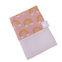 Load image into Gallery viewer, θήκη βιβλιαρίου υγείας rainbows / dusty pink