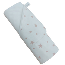 Load image into Gallery viewer, Αδιάβροχο σελτεδάκι μωρού, dusty pink αστέρια