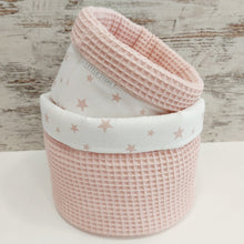 Load image into Gallery viewer, Υφασμάτινα καλαθάκια οργάνωσης, dusty pink/ αστέρια