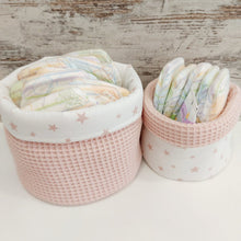 Load image into Gallery viewer, Υφασμάτινα καλαθάκια οργάνωσης, dusty pink/ αστέρια