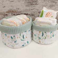 Load image into Gallery viewer, Υφασμάτινα καλαθάκια οργάνωσης, eucalyptus