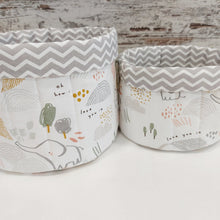Load image into Gallery viewer, Υφασμάτινα καλαθάκια οργάνωσης, baby elephants/ γκρι