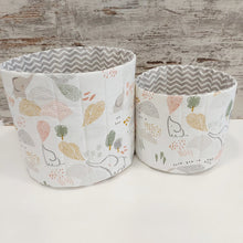 Load image into Gallery viewer, Υφασμάτινα καλαθάκια οργάνωσης, baby elephants/ γκρι