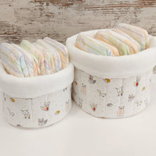 Load image into Gallery viewer, Υφασμάτινα καλαθάκια οργάνωσης, ζωάκια του δάσους και βελουτέ