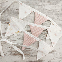 Load image into Gallery viewer, Υφασμάτινη γιρλάντα, mini σημαιάκια dusty pink
