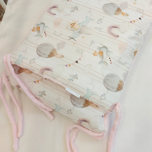 Πάντα κούνιας, παστέλ ζωάκια abc/ ροζ 210 εκ