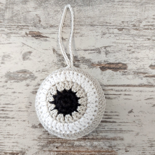 Πλεκτό ματάκι, γκρι ανοιχτό, 9 εκ