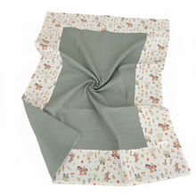 Load image into Gallery viewer, Πικέ κουβέρτα, γαϊδουράκια/ dusty green
