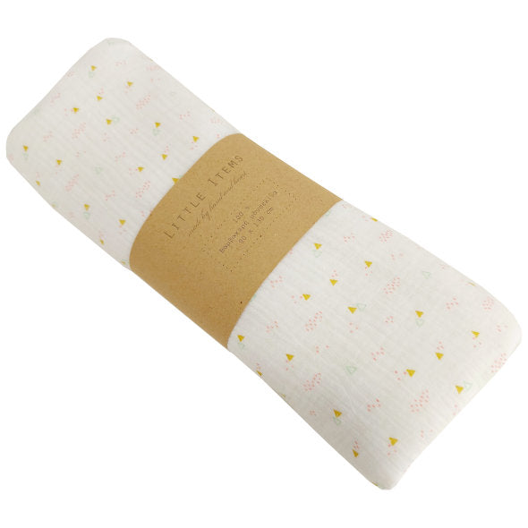 Little items Μουσελίνα λευκή, dots & triangles